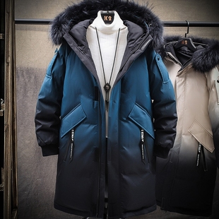 外套渐变色棉衣冬装 加厚冬季 保暖潮流 2025新款 户外羽绒服男中长款