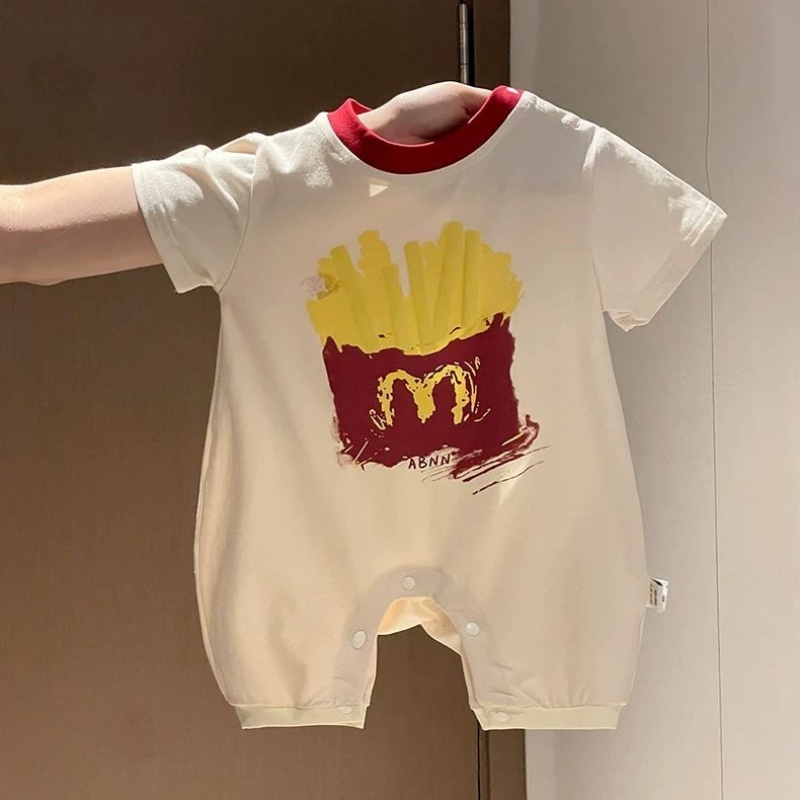 婴幼儿夏天衣服薄款宝宝连体衣夏季新款小月龄短袖爬服超萌包屁衣