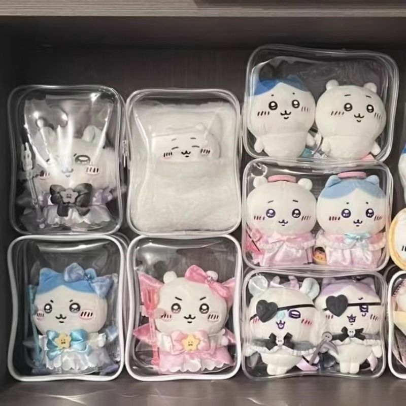 方形透明chiikawa吉伊卡哇小八PVC外出遛娃包10cm棉花娃娃收纳包