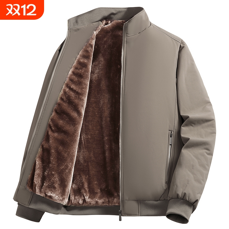 2025新款高档行政棉衣男中老年夹克男外套加棉加厚立领休闲棉衣