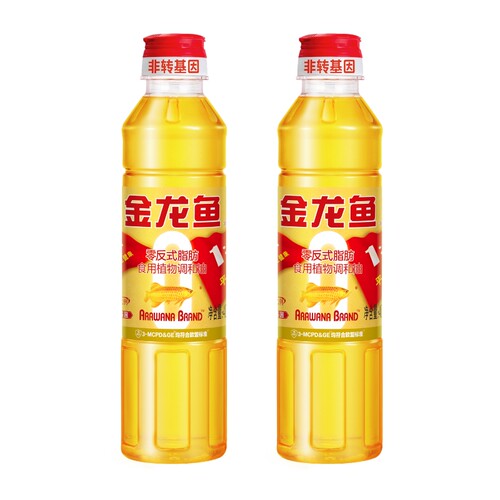 金龙鱼黄金比例食用植物调和油非转基因400ml×2瓶家用大豆芝麻