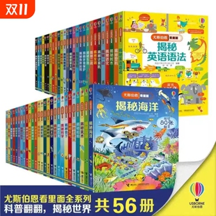 尤斯伯恩偷偷看里面揭秘系列儿童翻翻书全套数学太空恐龙海洋人体宇宙立体低幼版 启蒙绘本科普百科全书图画书籍天气接力科学经典