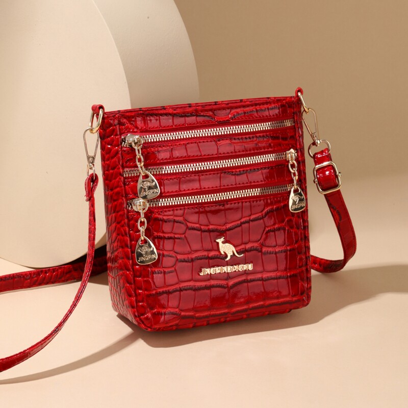 冰魅（箱包）女包手机包斜挎包包2026新款多层休闲软皮单肩小方包