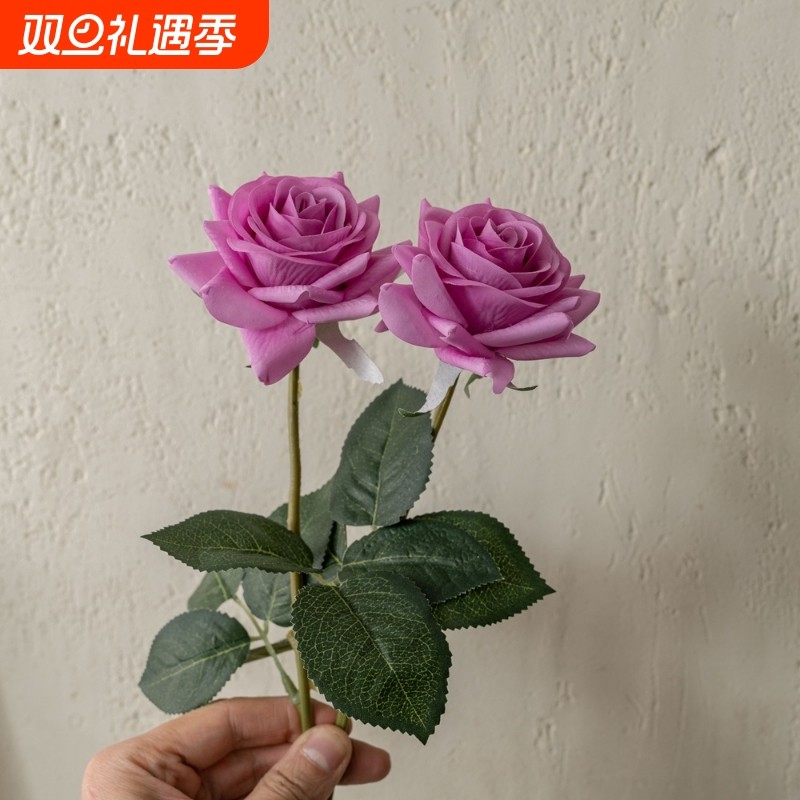 手感保湿润玫瑰花ins风仿真花居装饰婚庆手捧花墙假店铺装饰逼真