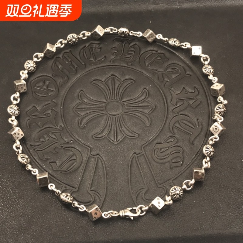 ODEK复古骰子项链男女欧美嘻哈个性小众霸气潮流十字花经典款