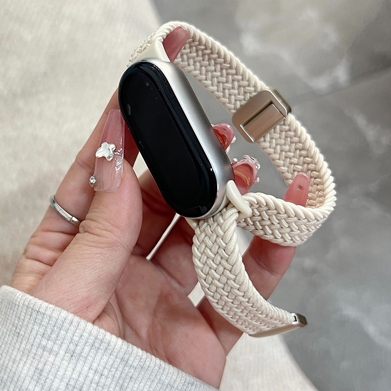 适用小米手环10/9手表带链编织磁吸8替换手表链nfc版智能运动手腕带高级感夏天女生八九十代新品创意手表配件