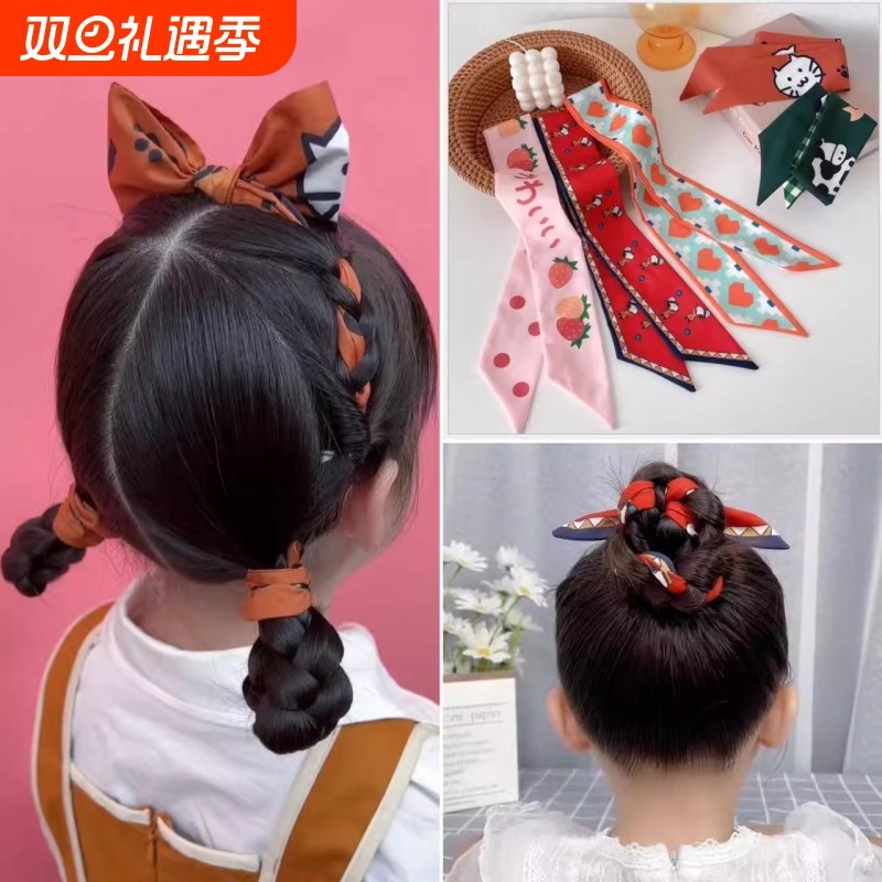 儿童编发飘带发圈可爱女孩蝴蝶结发绳超仙扎马尾头绳丝带发饰发带