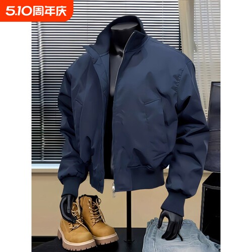 藏青色cleanfit飞行夹克男士外套