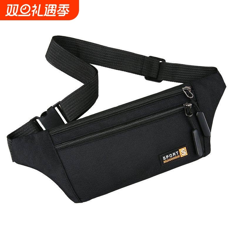 男女户外运动腰包多功能帆布跑步防盗包隐形贴身骑行收钱包