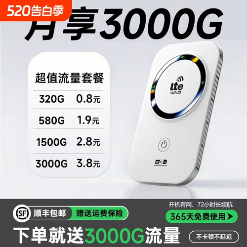 2026款智能wifi新款无线移动官方正品网络高品质宽带无限速wi-fi6便携式上网卡车载插卡路由器全国流量