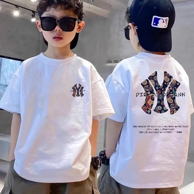 男童短袖纯棉t恤夏季2025新款中大童洋气时髦炸街男孩夏装半袖潮