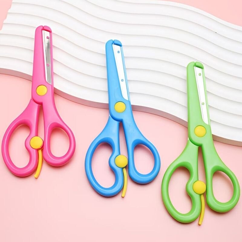 儿童塑料安全文具剪刀学生彩色手工剪纸剪刀幼儿园圆头小剪子小学生安全剪刀幼儿园剪纸剪刀不伤手多功能图片