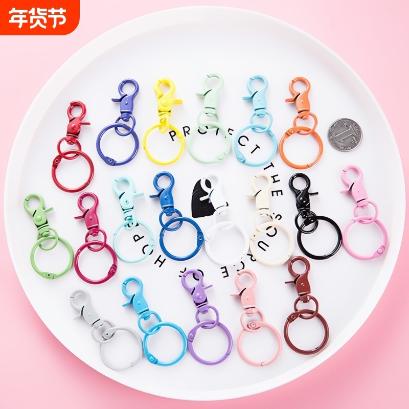 DIY饰品配件韩版狗扣狗头扣带光圈金属彩色烤漆钥匙扣包包挂件