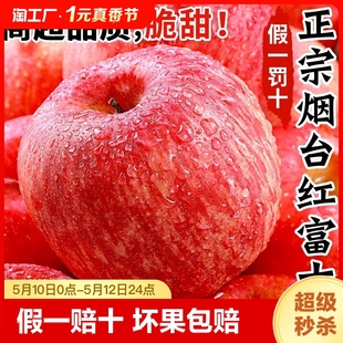 整箱栖霞萍果脆甜10丑平果 正宗山东烟台红富士苹果新鲜水果应当季