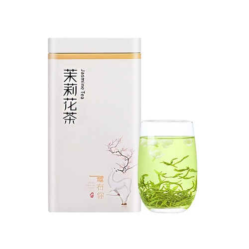 茉莉花茶白毫毛尖茉莉绿茶飘雪浓香型200g每罐多规格