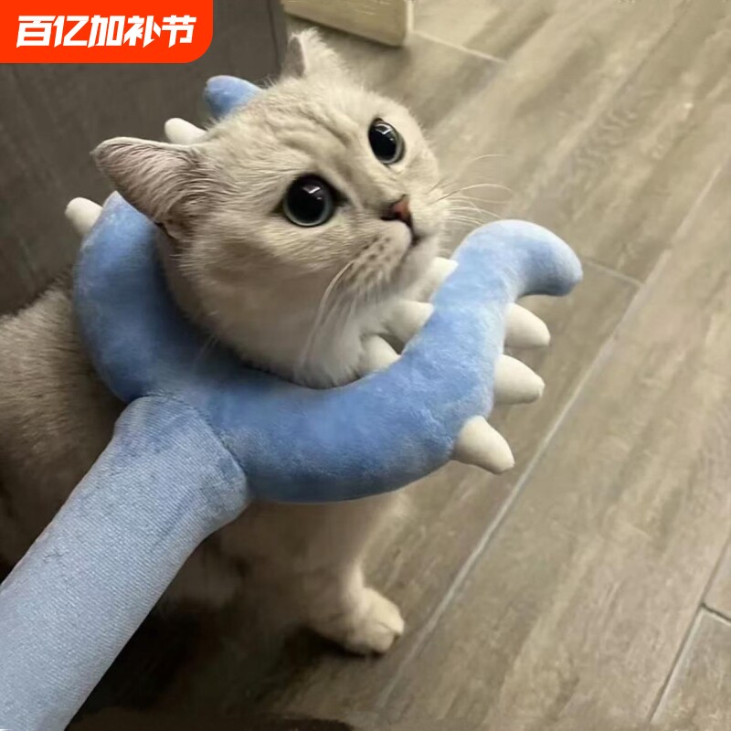 猫咪讨伐棒70cm长杆逗猫棒毛绒抓猫叉耐抓耐咬互动型宠物专用玩具