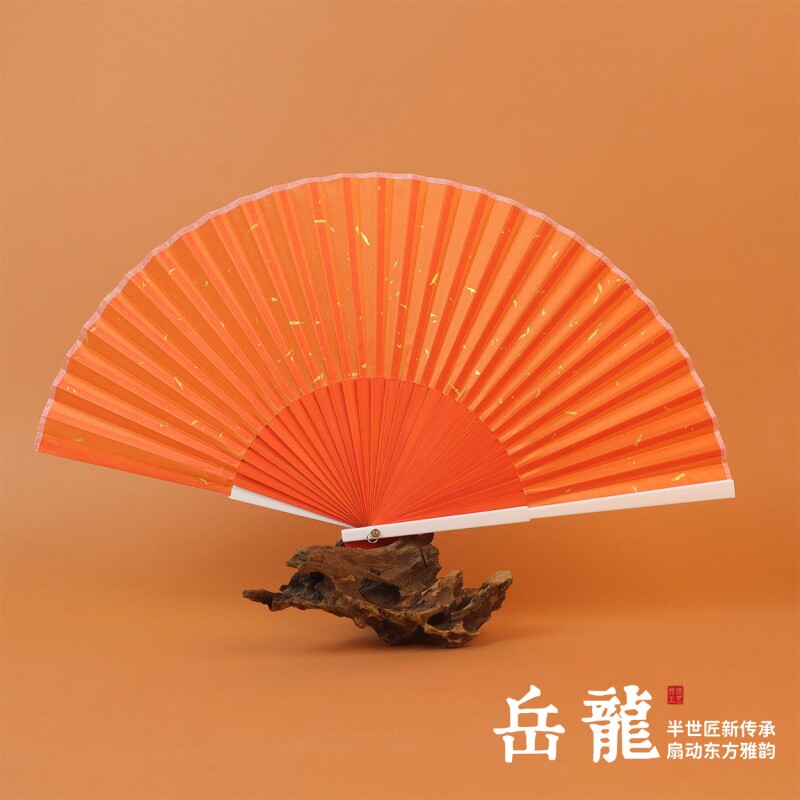 中国风红色折扇子易开合舞蹈扇古典汉服旗袍女式结婚跳舞小折叠扇