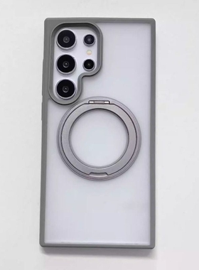 适用于Galaxys26/s26plus/s26ultra高级感磨砂半透明手机壳旋转360支架硬壳简约支点壳超薄磁吸充电全包