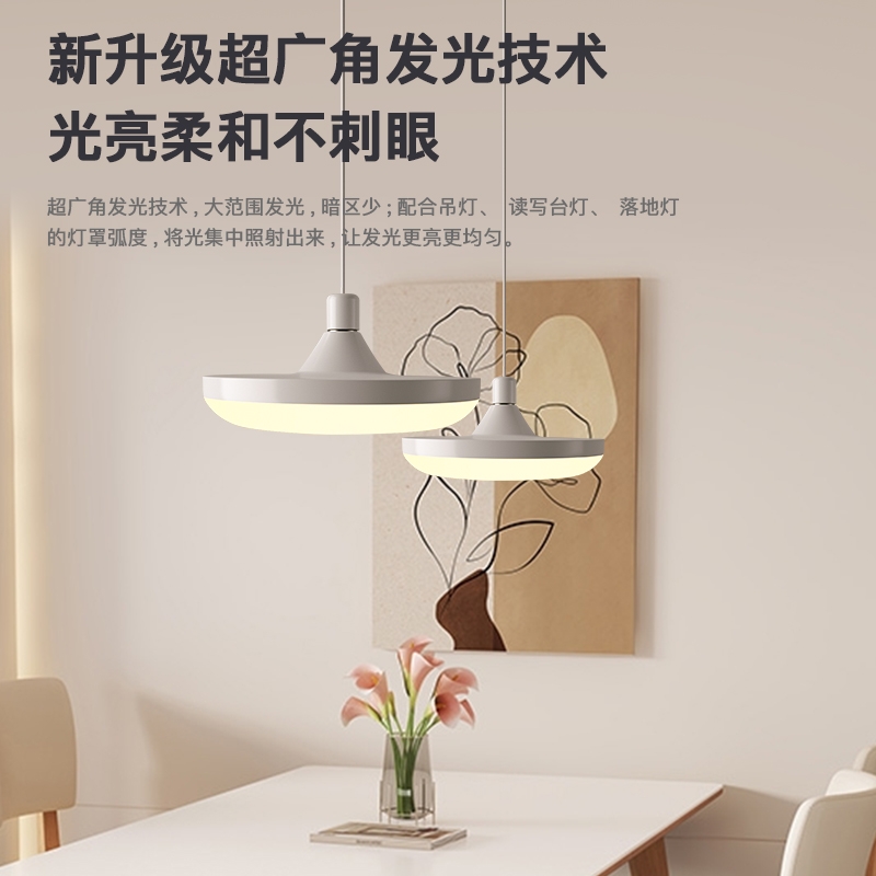照明全光谱飞碟灯家用卧室客厅e27螺口led超亮节能灯护眼灯泡照