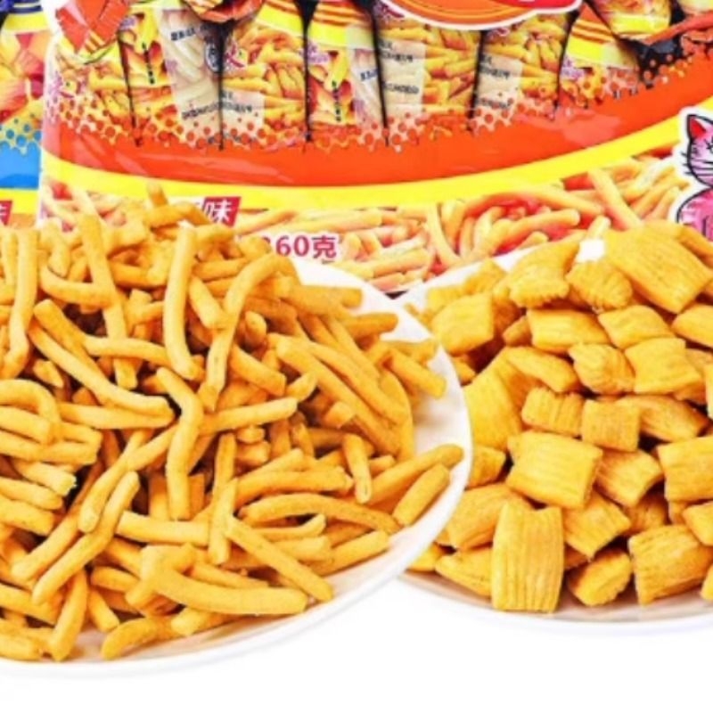 虾条虾味薯条蟹味粒小包装吃货小零食休闲食品小吃大礼包虾条解馋