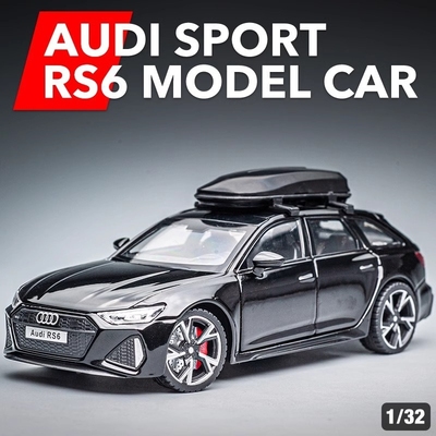 132合金奥迪RS6车模声光回力