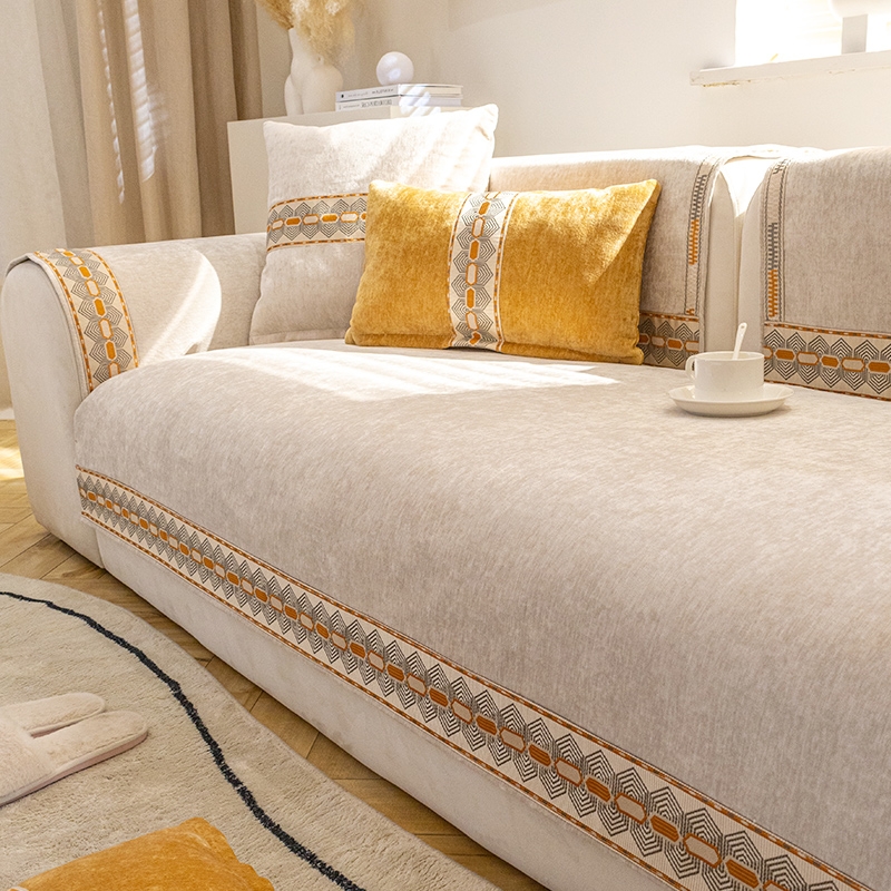 雪尼尔四季通用简约防滑沙发垫