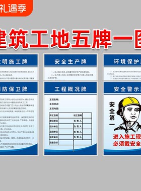 建筑工地五牌一图安全文明施工牌
