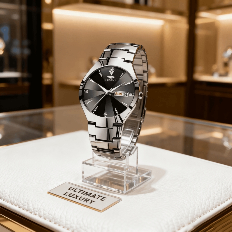 手表男款机械风全自动防水高级感全自动男表数字双日历防水腕表男