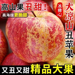 现摘丑苹果10斤冰糖心正宗四川大凉山盐源苹果新鲜水果当季红富士