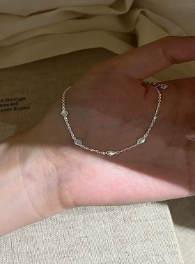 s999银菱格手链轻奢小众精致高级