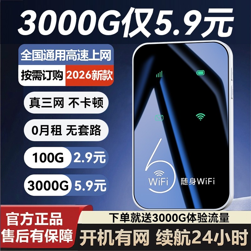 智能wifi6移动无线wifi2025新款wi-fi官方旗舰店流量全网通便携式免插卡车载宽带热点路由器智能家用