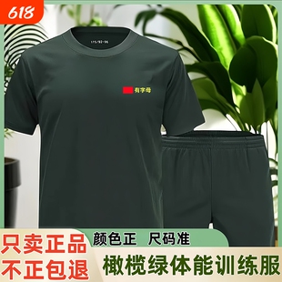 体能服短袖体能训练服正品原厂套装短裤夏运动上衣t恤男橄榄绿