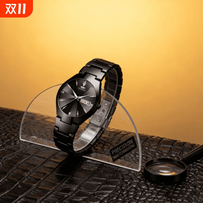 镂空男士手表男正品名牌全自动非机械表钢带男款商务防水石英腕表