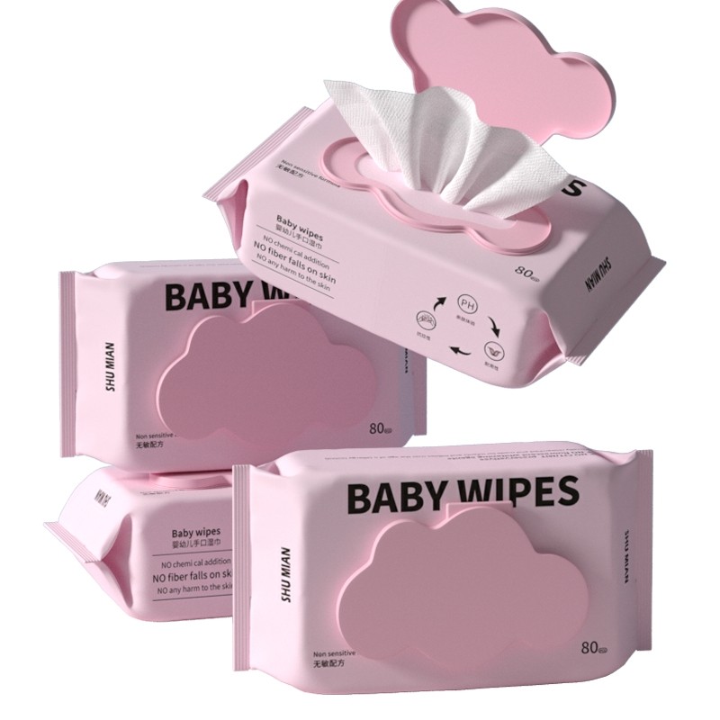 舒棉RO纯水婴儿手口湿巾80抽/包*4包起