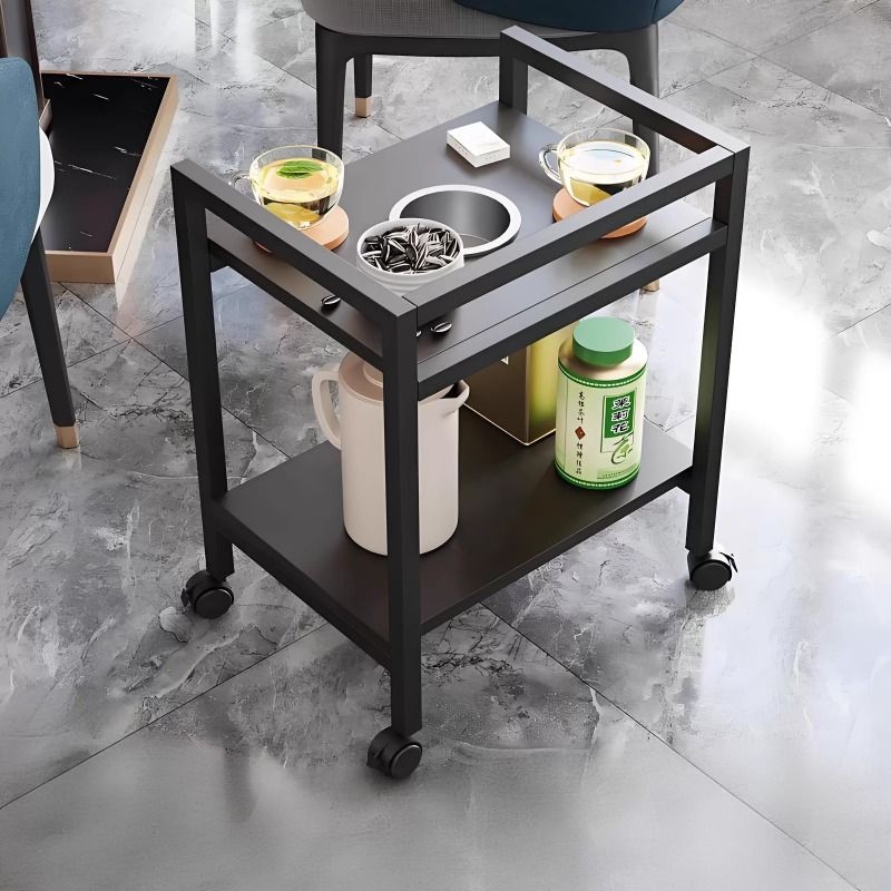 麻将茶几茶水台麻将桌小边几置物架棋牌室专用可移动茶水桌烟灰缸