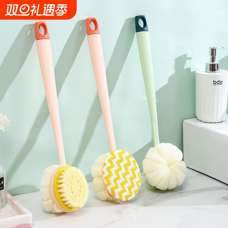 洗澡刷二合一沐浴球浴巾搓澡刷子长柄沐浴刷双头刷搓背沐浴神器