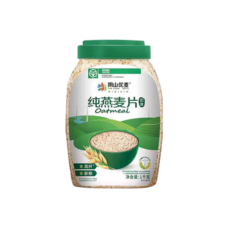 阴山优麦纯燕麦片1千克(桶装)*1桶/2桶