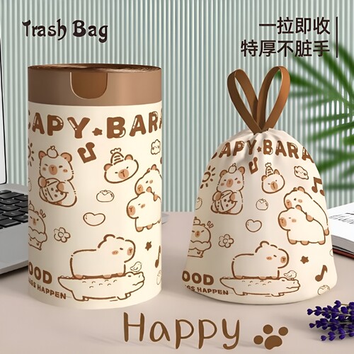 免撕抽绳垃圾袋家用手提式加厚厨房卫生间大号塑料袋子实惠装特厚