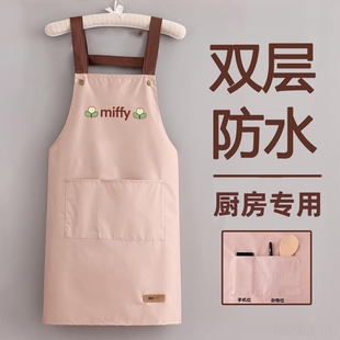 网红做饭餐饮围腰 厨房专用围裙超强防水防油女家用工作服2025新款