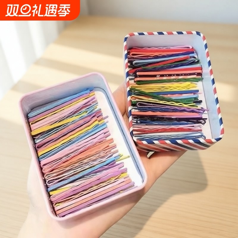 ins学生发夹彩色一字夹少女发夹韩版可爱糖果色网红刘海卡子发饰