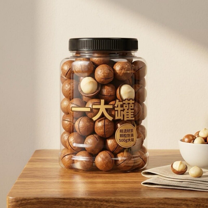 1斤新货夏威夷果精选颗粒坚果孕妇健康零食果干原味果仁罐装好吃