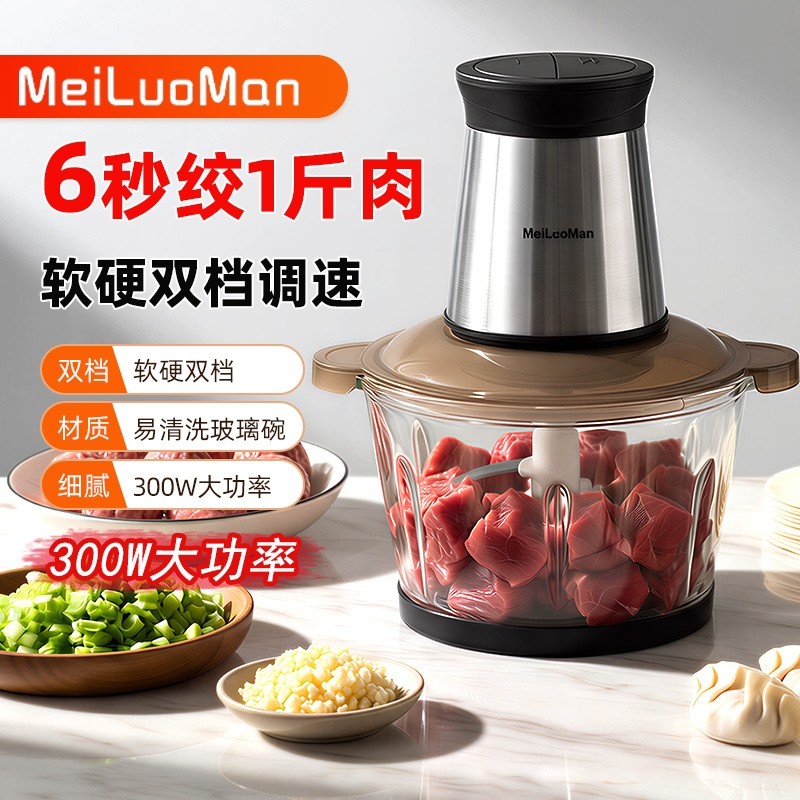 电动绞肉机多功能碎菜料理机家用小型全自动大容量辅食机商用搅拌