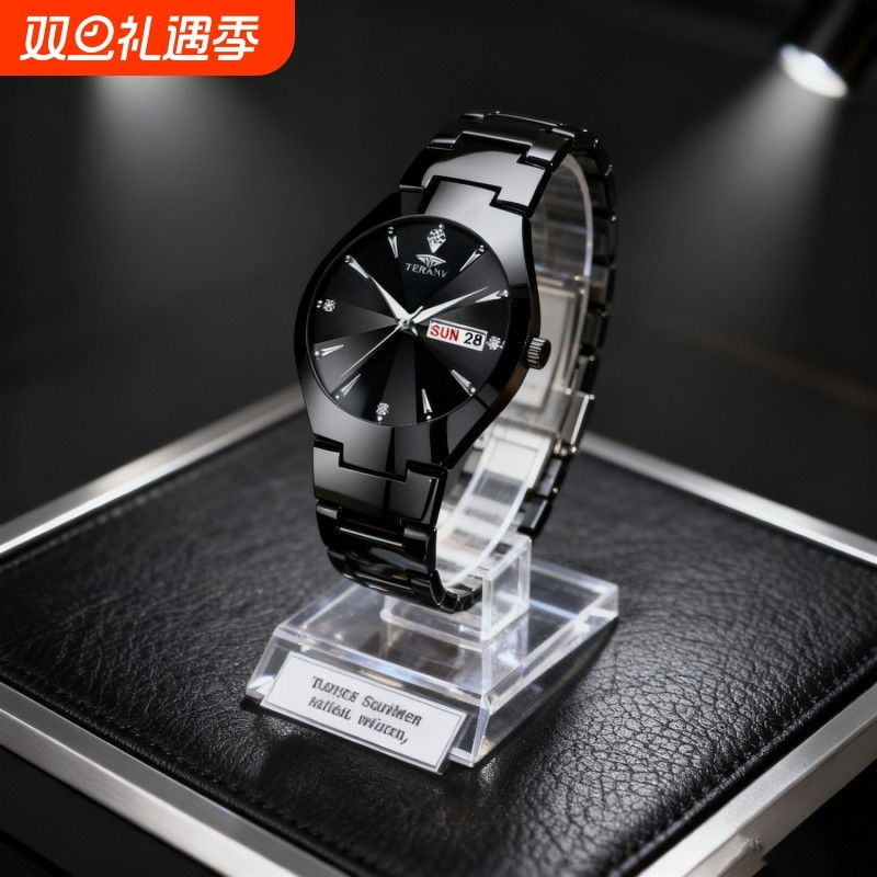 全自动男表手表男款机械风全自动防水数字双日历防水腕表男高级感