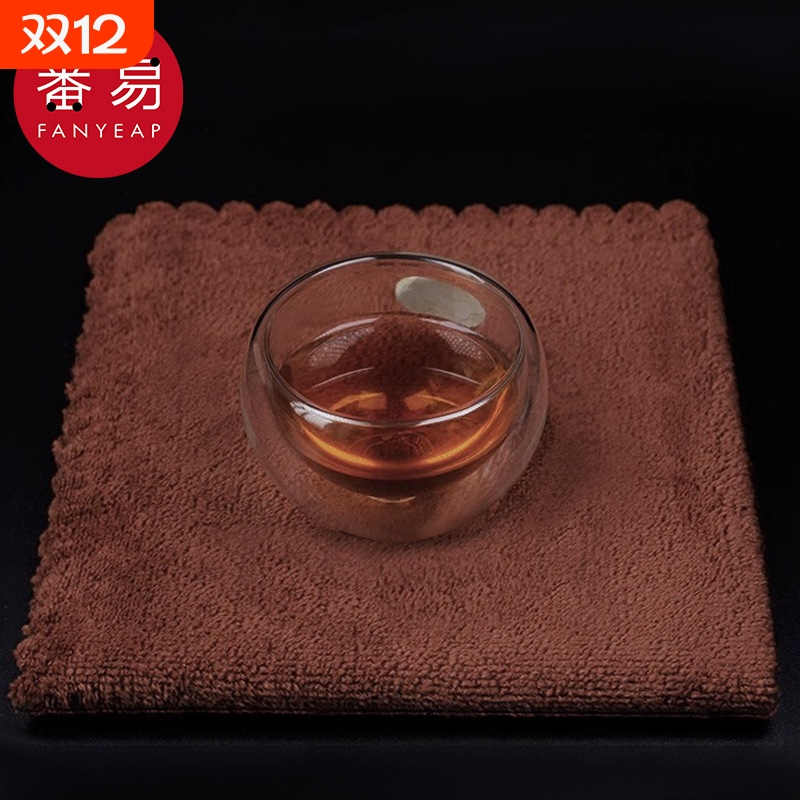 茶巾AE1sl001-茶具配件功夫茶布吸水毛巾茶台垫方形茶几桌布抹布