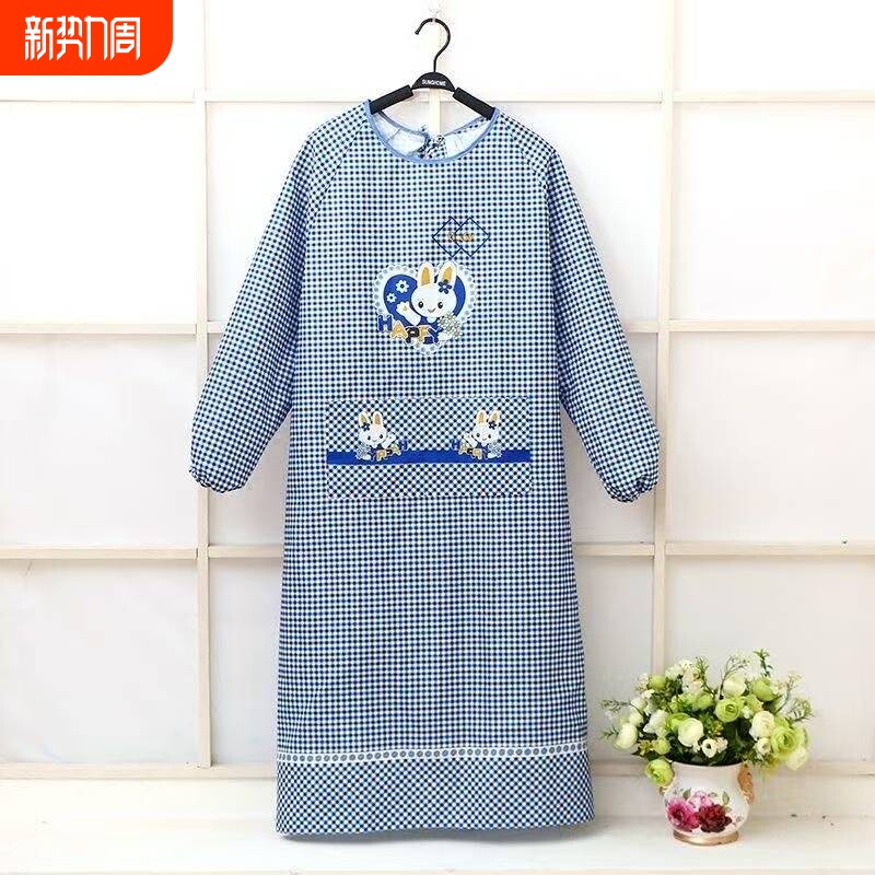 活动中韩版围裙时尚长袖防脏防油男女罩衣厨房做饭工作服大挂