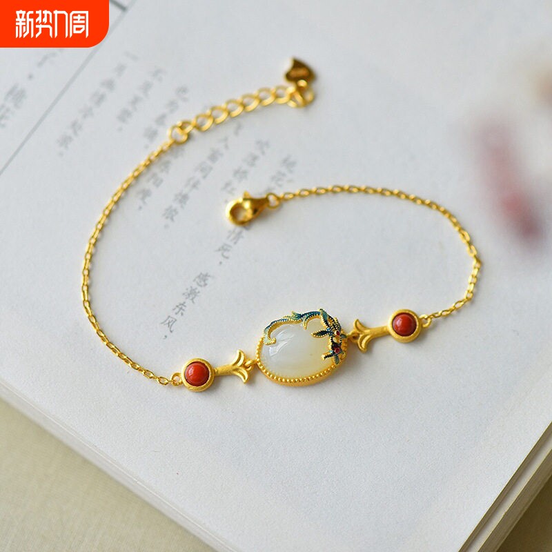 【幂琳】S925银和田玉手链女款2025新款爆款轻奢小众设计感手