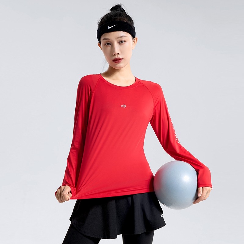 DYISE秋季新款运动上衣女T恤速干普拉提训练健身瑜伽服跑步长袖