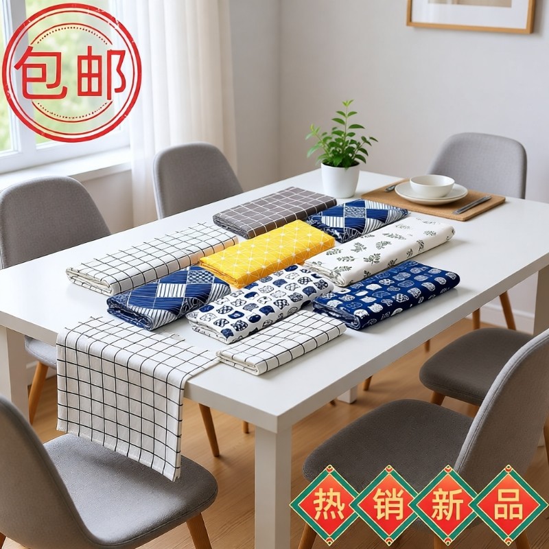 日系棉麻书桌电脑桌布ins风学生宿舍餐桌长方形布艺日式复古布料