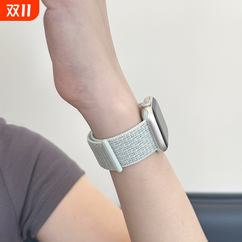 适用iwatch10尼龙编织回环式表带