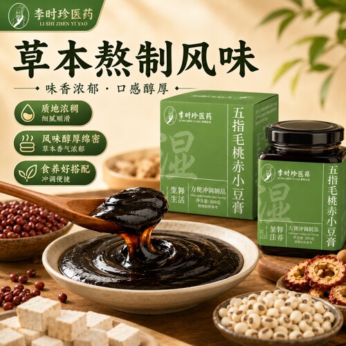 李时珍五指毛桃苓小豆茯苓膏桑葚山药茯伏湿膏冲饮官方正品D湿气